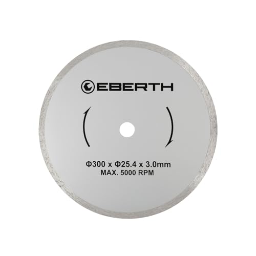 EBERTH Trennscheibe Diamanttrennscheibe für Stein, Beton, Fliesen und Feinsteinzeug, Diamantscheibe mit 300mm Durchmesser, 25,4mm Bohrung, 3,0mm Stärke, Diamant Trennscheibe f. Granit, Keramik, Marmor von EBERTH