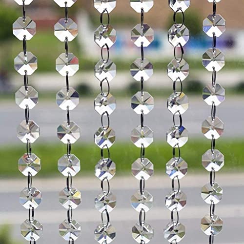 EBETA 10Pcs 1M Acrylic Octagon Perlen Stränge Hanging Ornament für Baum Girlanden Hochzeit Weihnachtsdekoration Anhänger Perlen Vorhang (klar) von EBETA