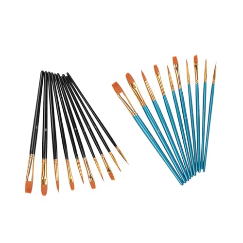 EBHO 20 Stück Pinselset Makeup, Pinsel-Set, Pinselset Acrylfarben, Pinsel, 10 Verschiedene Größen Für Künstler, Erwachsene Und Kinder von EBHO