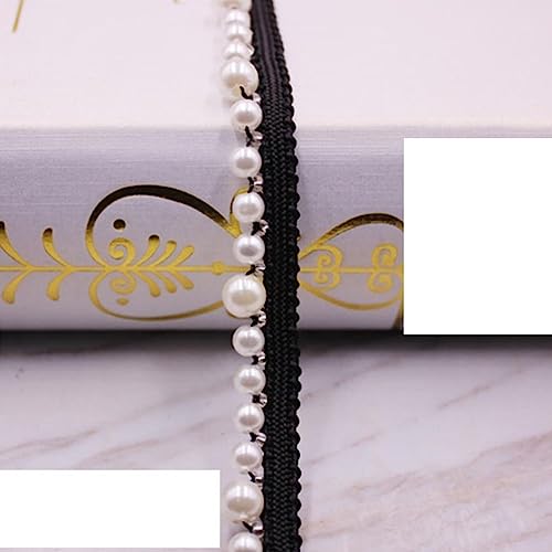 1 Yard Faux Perlen Perlen Spitze Fransen Trim Strass Applikationen Verzierungen für Hochzeitskleid Träger DIY (Color : 19, Size : 1 Yard) von EBRICON