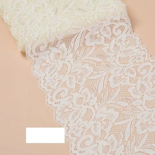 15 cm weiches, elastisches Spitzenband mit Blumenmuster für Bastelbedarf, Spitzenband, Kleid, Kleidung, Top, BH-Dekoration (Farbe: 1) von EBRICON