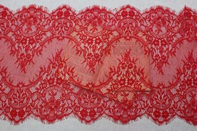 3 Meter/pcs Wimpern Rot Lila Weiß Spitze Blumen Kleidung Dekolleté, Rock, Dekorative Kostüm Zubehör (Color : Red) von EBRICON