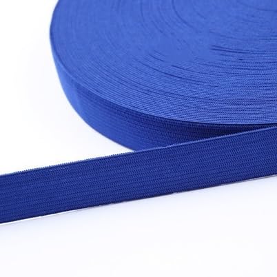 Bunte Gummibänder zum Nähen, Schneidern und Bekleidungszubehör – flexible Gummibänder, Spandex-Bänder und Taillenborte mit Nähspitzendetails (Farbe: 20 mm flaches Blau, Größe: 1 Meter) von EBRICON