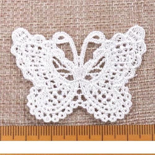 EBRICON Weiße Blume Stickerei Spitze Stoff Applikation Nähen Patch Band Spitze Stoff Kleidungsstück Zubehör Dekoration (Color : 10pcs 55x41mm) von EBRICON