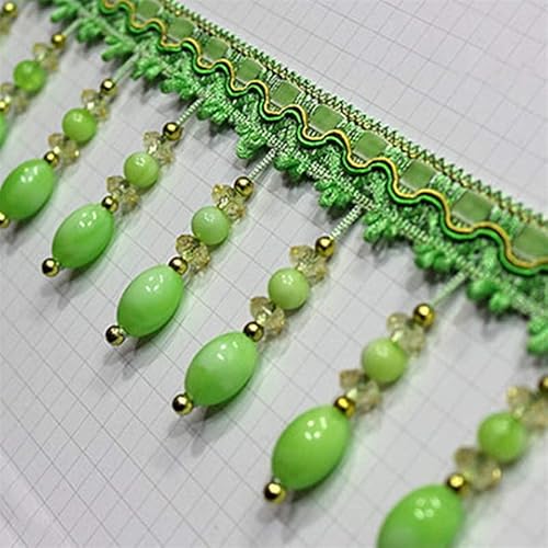 Elegant verschönert Acryl Perlen Spitze Vorhang - exquisite Quaste Fransen Band trim zum Nähen und Beziehen (Color : 11) von EBRICON