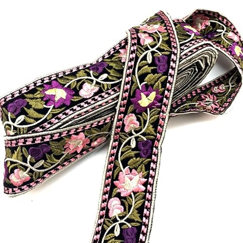 Ethnische Stickerei Jacquard Band for Kleidung Accessoires DIY Handwerk Blumenherstellung Nähplatte Matte (Color : 5.5cm) von EBRICON