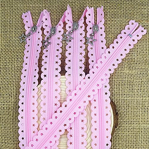 Nylon Reißverschluss Kit, Hochwertiges Näh- und Nähzubehör für mühelose Anpassungen der Kleidung (Color : Pink, Size : Small_20pcs) von EBRICON