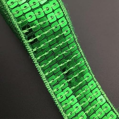 Pailletten Perlen Besatz Spitze Stretchbänder - Glitzernde Dekorationen für Kleidung und DIY Zubehör (Color : 15 Green) von EBRICON