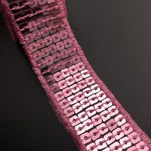 Pailletten Perlen Trim Spitze Spangle Bänder - Funkelnde Verzierungen für DIY Kleidung und Zubehör (Color : 24 Mid Pink) von EBRICON