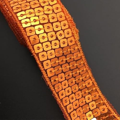 Pailletten Perlen trimmen Spitze Spangle Bänder - Funkelnde Verzierungen für DIY Kleidung und Accessoires (Color : 12 Flamme Orange) von EBRICON