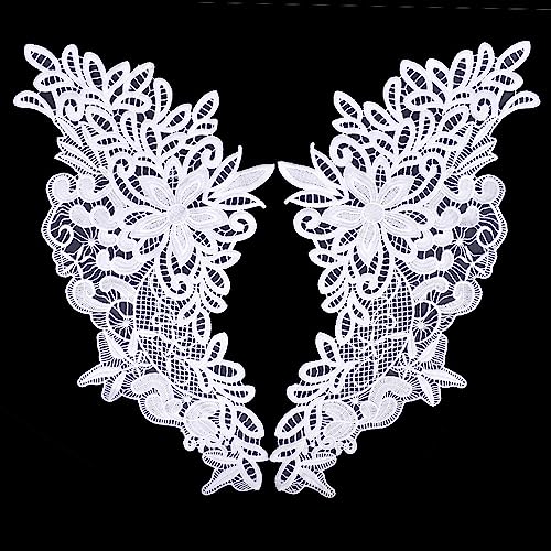 Weiß Schwarz Spitze Stoff Blumen Motiv Applikationen Stickerei Nähen Patch Kleid Bluse Kleidung Ornament Hochzeit (Color : 33) von EBRICON