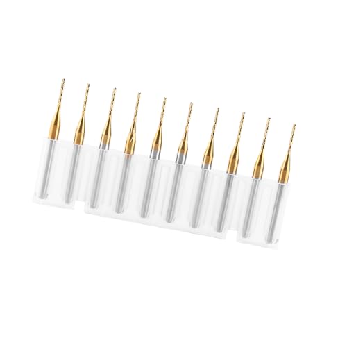 10 Pcs Beschichtete Wolfram -Carbid -End -L -Gravur -Bits Ling 3 3.175 Mmx1mm für Präzise Anwendungen Eingestellt von EBTOOLS