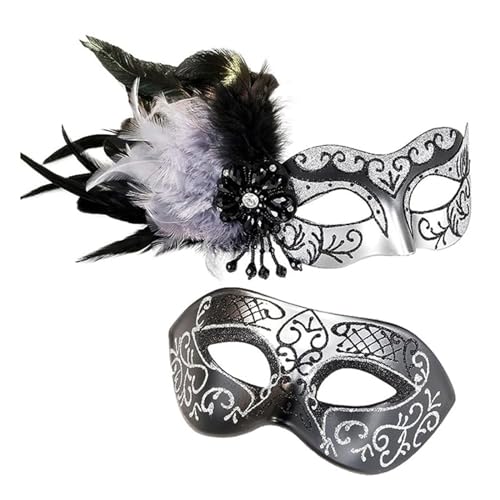 EBVincxmk Paar Maskerade Party Halloween Kostüm für Paare Damen Herren halb von EBVincxmk