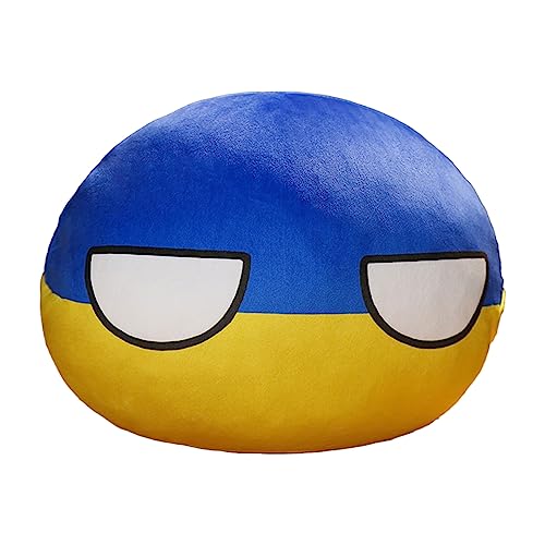 EBbels Country Ball Plüschtiere, Countryball Weiche Puppen, Flagge Plüschtiere Länder, Countryballs Plüsch Fußball Kuscheltiere, Kinder-Plüsch-Kissen Kissen Für Wohnkultur (Ukraine) von EBbels