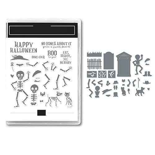 EBbels Halloween Klare Stempel Und Stanzformen Set, Metall-Stanzformen-Sets Für Die Kartenherstellung, Halloween Silikon Siegel Bastelbedarf, DIY Scrapbooking Dekor (1) von EBbels