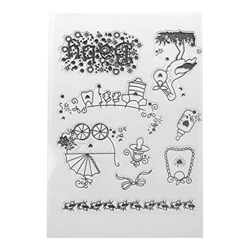 Baby DIY Transparente Briefmarke, Silikon Stempel Set, Clear Stamps, Schneiden Schablonen, Bastelei Scrapbooking-Werkzeug von ECMQS