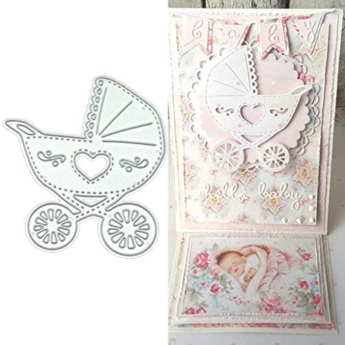 ECMQS Baby Stroller DIY Stanzmaschine Stanzschablone Prägeschablonen Stanzformen Schablonen Für Scrapbooking, Herstellung Von Karten, Albumdekoration, Bilderrahmen von ECMQS