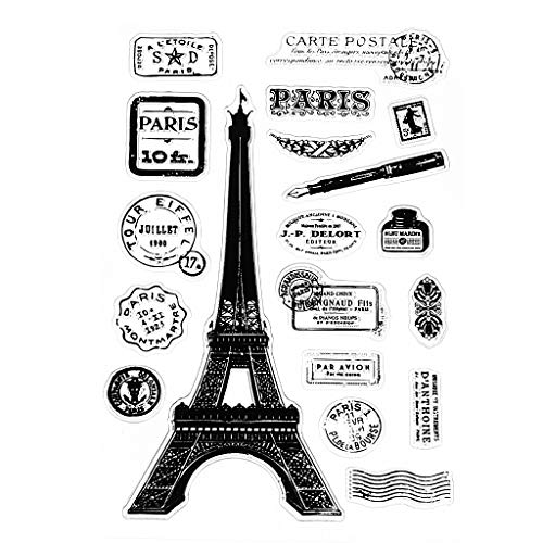 ECMQS Pariser Turm DIY Transparente Briefmarke, Silikon Stempel Set, Clear Stamps, Schneiden Schablonen, Bastelei Scrapbooking-Werkzeug von ECMQS