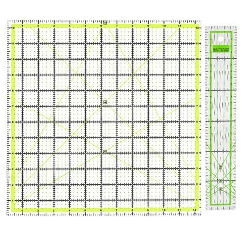 ECMQS Quilt Lineal Patchwork Lineal Quadratisches Nählineal Mit Farbigen Gitterlinien Stoffschneidelineal von ECMQS