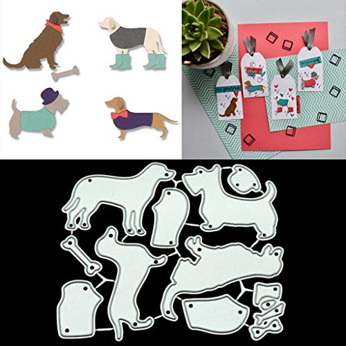 ECMQS Süße Hunde Stanzmaschine Stanzschablone, Scrapbooking Prägeschablonen Stanzformen Schablonen, Für DIY Scrapbooking Album, Schneiden Schablonen Papier Karten Sammelalbum Dekor von ECMQS