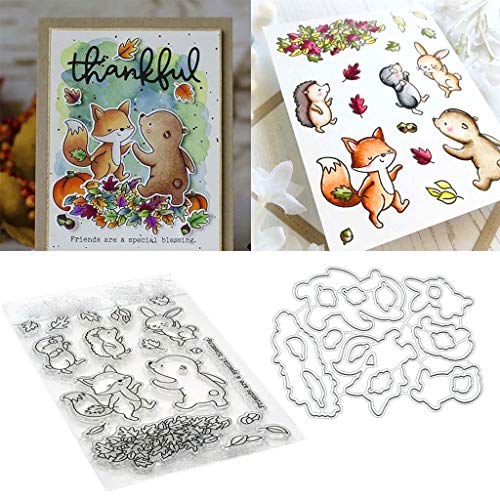 Tier Freunde 1 Satz DIY Stanzschablonen Und Stempel Scrapbooking Stanzmaschine Schablonen Stanzformen Für DIY Scrapbooking Fotoalbum Dekor Karten von ECMQS