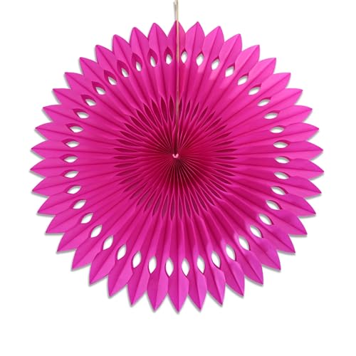 ECOFIESTA 12x Seidenpapier Pompons Fächer 40 cm pink - Papierfächer als Geburtstagsdeko rosa wiederverwendbar - Deko Kindergeburtstag pink von ECOFIESTA