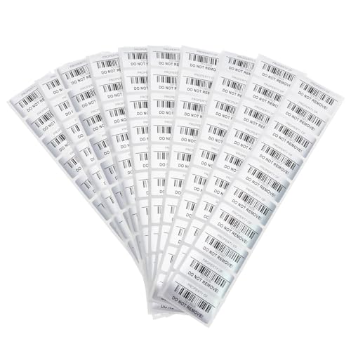 ECSiNG 100 Stück Manipulationssichere Sicherheits-Void-Aufkleber Offensichtliche Sicherheitsgarantie-Void-Etiketten mit Einem Barcode 25 X 50 Mm/1 X 2 Zoll Silber von ECSiNG