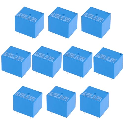 ECSiNG SRD-05VDC-SL-C 5-polige Klemmen, 5 V Gleichstrom, Leistungsrelais für industrielle Steuerung, Automobilelektronik, Sicherheitssysteme, Haushaltsgeräte, 10 Stück von ECSiNG