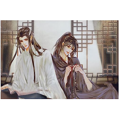 ECUCU Kreuzstich Set Vorgedruckt Cartoon Anime Stickerei Wei Wuxian und Lan Zhan vorgedrucktes Kreuzstichset, 50 * 70 cm Näharbeit und Stoff Handwerk von ECUCU