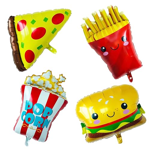 ED-Lumos 4Pcs Helium Luftballon Riesige Fast Food Thema Luftballons Wiederverwendbare für Kinder Geburtstag Party Dekoration Geschenk von ED-Lumos