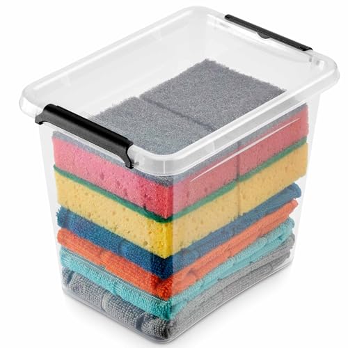 EDANTI Aufbewahrungsbox Mit Deckel Clips Organizer Badezimmer Küche Büro Schubladenbox Frischhaltedosen Sortierbox Medikamenten Aufbewahrung Sortimentskasten Plastikbox Klein Transparent (3l) von EDANTI