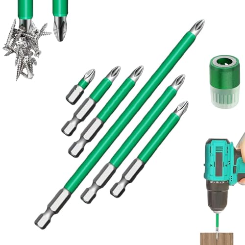 Schraubendreher-Bohrer-Set mit starker magnetischer Haltbarkeit, 6/12-teiliges magnetisches Anti-Rutsch-Schraubendreher-Bit-Set, universelles 25/50/65/70/90/150-mm-Bohrer-Set, for Zuhause, Garage(1set von EDAT