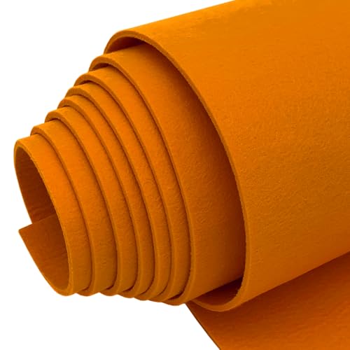 EDGEAM Filz, Filzstoff Filz Meterware 30cmx300cmx3mm Filzrolle Filzmatte Dekofilz für DIY Filzunterlage Taschenfilz Aufbewahrungstasche Nähen Stickfilz Filz zum Basteln (Orange, 30cmx300cmx3mm) von EDGEAM