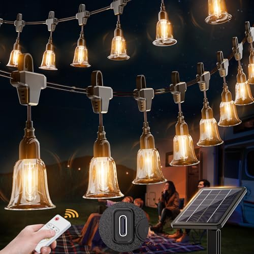 Lichterkette Solar außen 9m, Solar Lichterketten Wasserdicht IP65, Solar Lichterkette Innen 6 Modi, Lichterketten Solar für Garten, Terrasse, Balkon, lichterkette aussen weihnachtsdeko, Hochzeit von EDISONFIRE