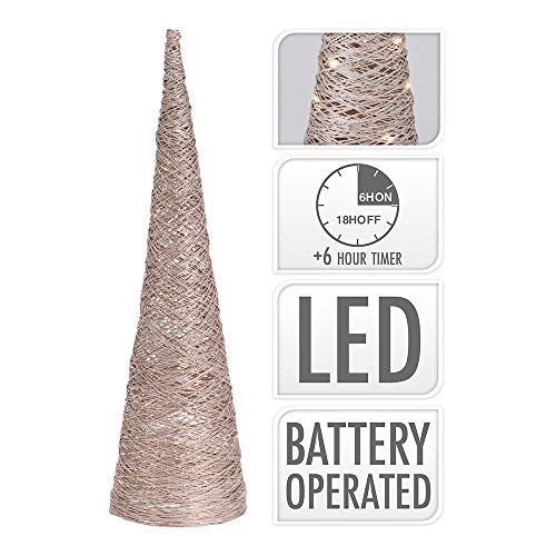 EDP Kegelförmiger Baum mit 30 LEDs, vergoldet, 60 cm, Gold von EDP