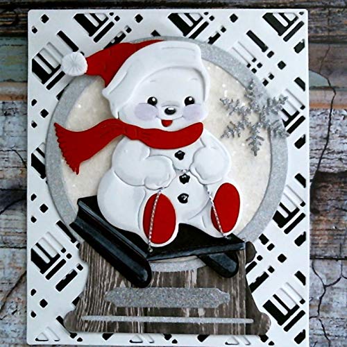 EDQZ Schneemann Stanzschablonen DIY Scrapbook Prägung Papier Karten machen Dekor Handwerk Thanksgiving Weihnachten Handwerk Stanzform – Silber von EDQZ