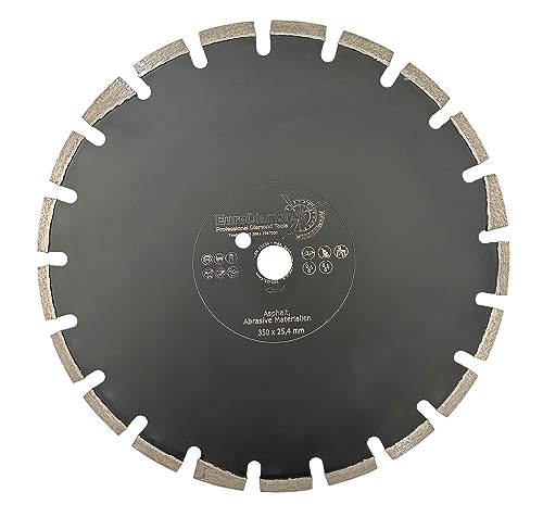 EDW Premium Diamant-Trennscheibe 350 mm x 25,4 mm Laser-Asphalt, universelle Diamant Trennscheibe für Asphalt, abrasive Baustoffe, Estrich, Schamott, Sandstein von EDTW