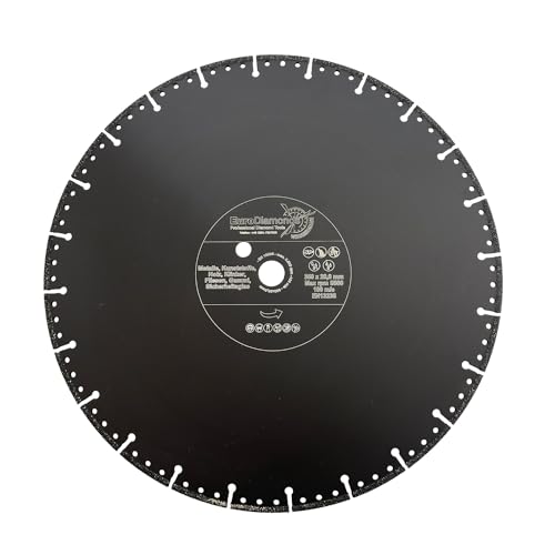 EDW Profi Diamant-Trennscheibe Allesschneider 350mm x 20,0 zum Schneiden von Kunststoff Holz Metall GFK Carbon Glas und Waschbeton Rescue Diamanttrennscheibe mit extrem wenig Funkenflug von EDW