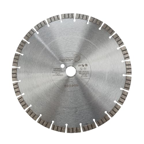 EDW Profi Diamanttrennscheibe Beton 350 mm x 30,0 mm Segmenthöhe 15 mm TURBO SUPERCUT universelle Diamant Trennscheibe für Beton Stahlbeton Granit Mauerwerk von EDW