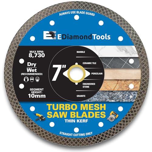 Turbo-Mesh-Sägeblätter für Porzellanfliesen, Keramikfliesen, Marmor, Granit und andere Kunststeine, nass oder trocken, DM 2,2 cm Dorn von EDiamondTools