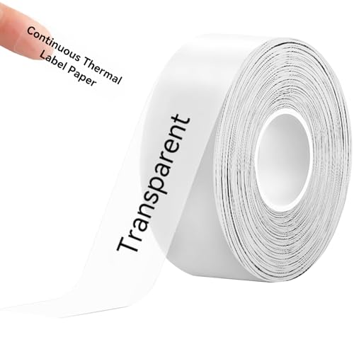 EEBBL Etiketten Papier, Endlos-Etikettenband 15 mm x 6 m, Thermo-Etikettenband für Zuhause, Büro, Schule (Transparent) von EEBBL