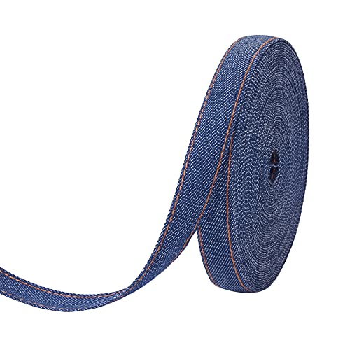 10,9 Meter Stitch Denim Ribbon 16 mm Jeans Tuch Besatz Band Marine Blue Stoffband Trim Kleidungszubehör für DIY Handwerk Haarspange Zubehör und Nähdekoration von EEE ELECRELIVE