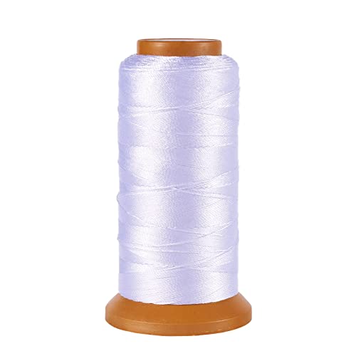 600 Yards 0,2 mm Nylon-Nähgarn, Polyester-Lederschnur, weiße Perlenschnur, Makramee-Schnur für DIY-Halsketten, Armbänder, Handarbeit, Leder, Nähen, Buchbinden von EEE ELECRELIVE