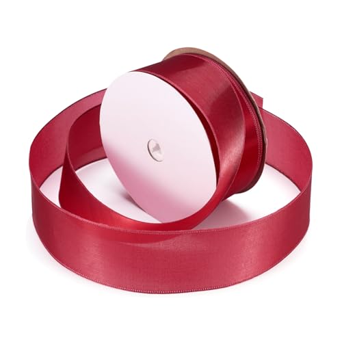 Elecrelive Sheer Ribbon 3,8 cm Stoffband mit Drahtrand, Wickelband für Bastelarbeiten, Haarschleifen, Geschenke, Verpackung, Party-Dekoration, Schleifenherstellung, andere Projekte (rot) von EEE ELECRELIVE