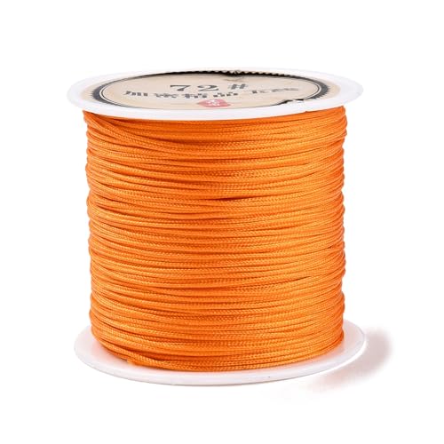 Nylonschnur, Freundschaftsbänder, 0,8 mm, geflochtene chinesische Knotenschnur, Makramee-Schnur, für Kumihimo-Halsketten, Quasten, Schmuck, Handwerk, 40 m (Orange) von EEE ELECRELIVE