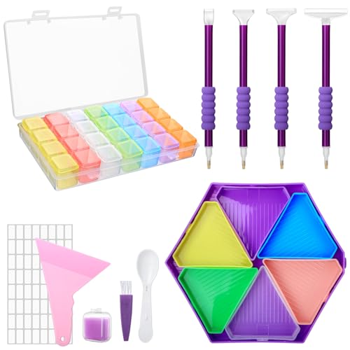 EEEKit Diamond Art Zubehör Kit, Diamond Painting Stifte Mit Sortierbehälter Taschen Für Strassstein Organizer von EEEKit