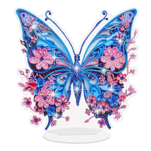 EEEKit Diamonds Painting Tabletop Ornament, DIY Diamond Art Kits for Adults, Butterfly Desktop Diamond Gem Art Stand Up von EEEKit