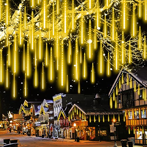 EEIEER LED Lichterkette Außen Strom Meteorschauer Lichterkette, 50cm 540 LED Eiszapfen Lichterkette IP44 Wasserdichte Fairy Lights Weihnachtsdeko für Party Gartendeko Hochzeit Balkon Lichterkette von EEIEER