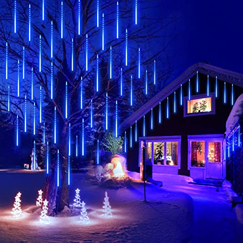 Lichterkette Balkon Weihnachten, EEIEER 50cm 10Tube Meteorschauer Lichterkette Regen Lichter Weinachtsdekorationen Icicle Lights für Innen und Außen Party Garten Hochzeit Weihnachten Xmas Dekoration von EEIEER