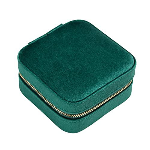 Znet-au Plüsch-Reise-Schmuckkästchen – Samt-Reise-Schmuck-Organizer-Box | kleine tragbare Reise-Schmuckbox für Ohrringe, Armbänder, Ringe, Halskette, kleine Schmuckschatulle für Frauen von EELHOE